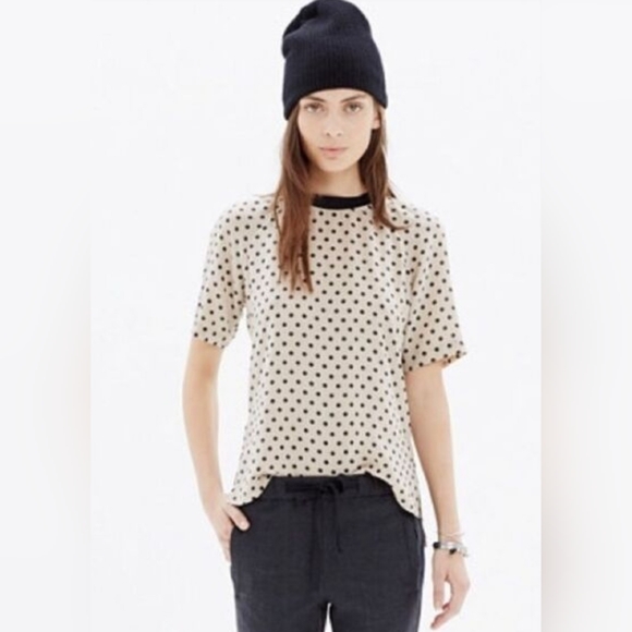 Madewell Tops - 🤍 Madewell 100% Silk Polka Dot Blouse Size Small